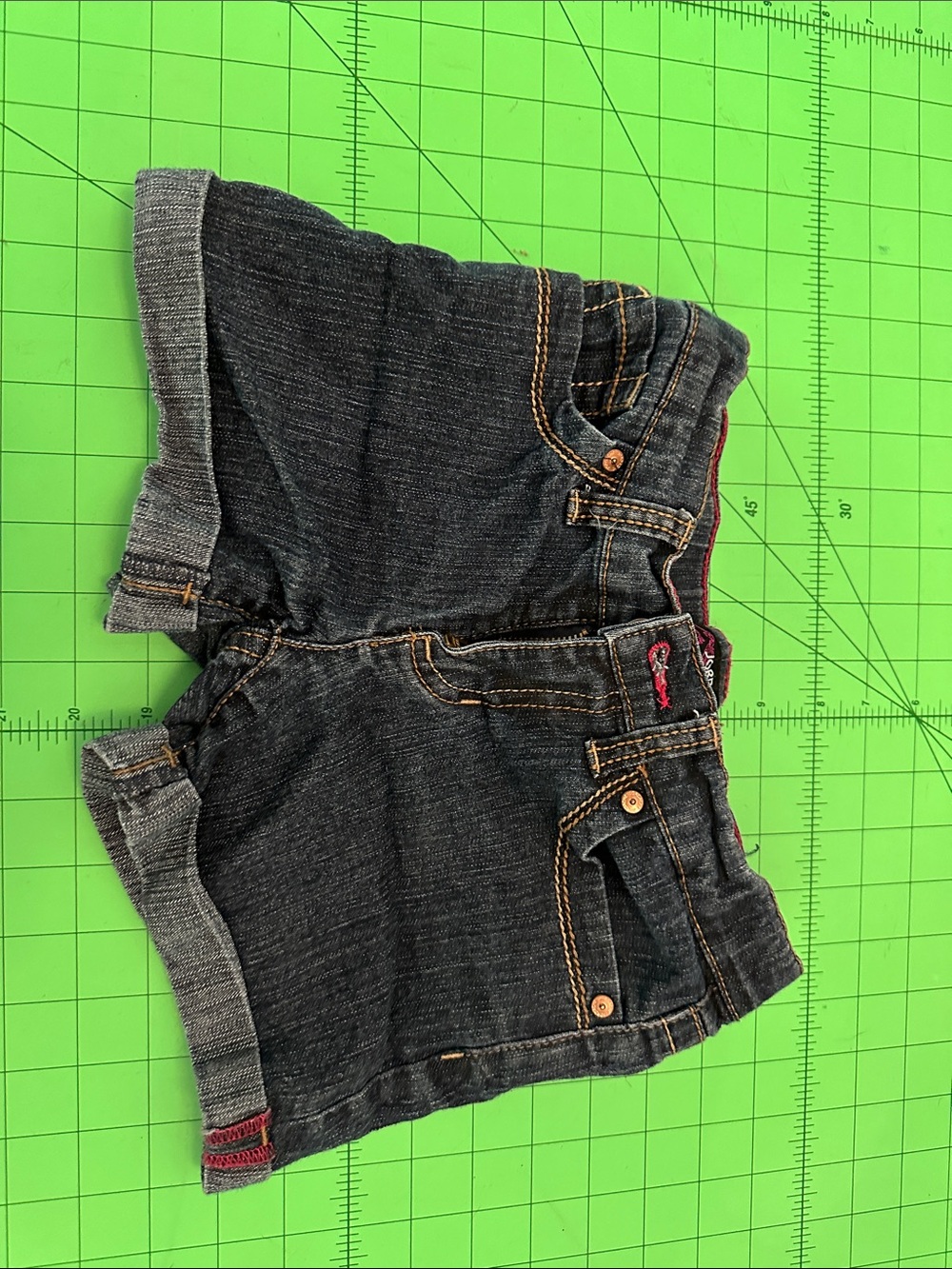 Jordache Dark Denim Kids Shorts with Pink Trim size 7